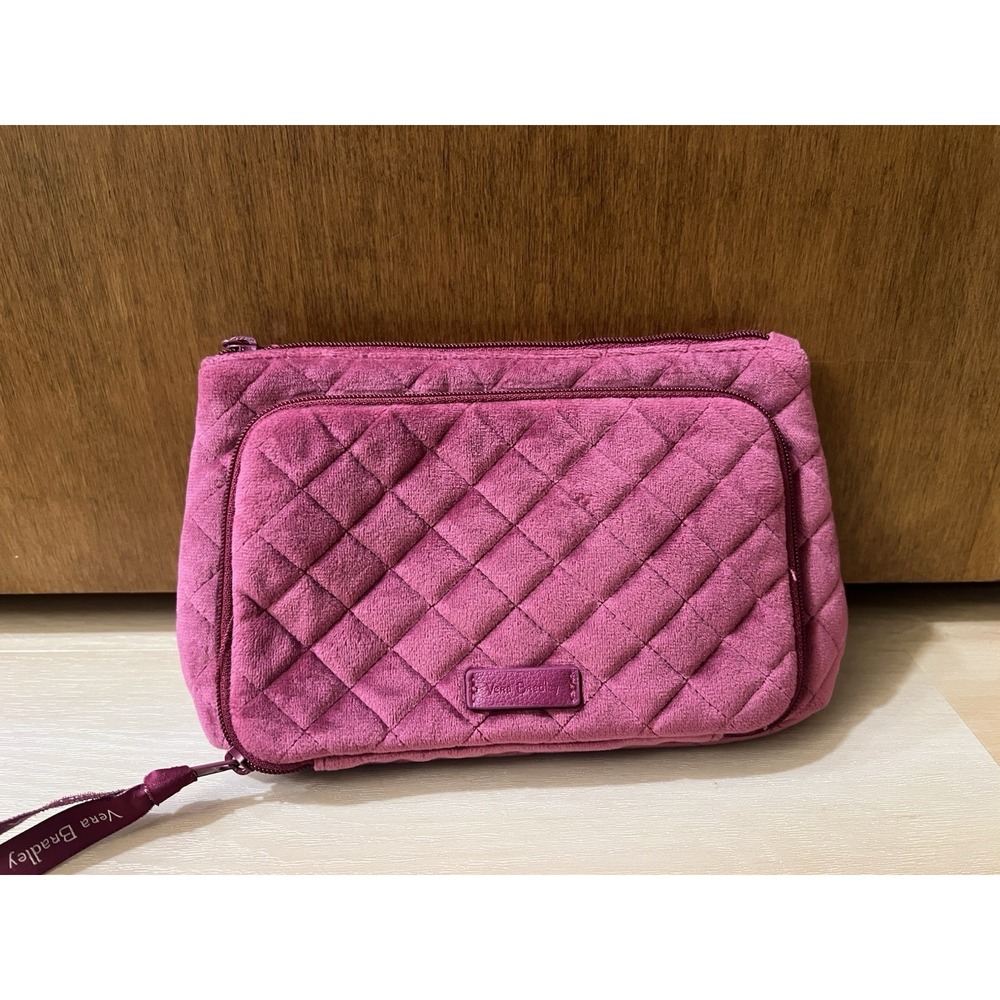 Vera Bradley Majestic Magenta Compact Organizer Quilted Velvet Breast Cancer
